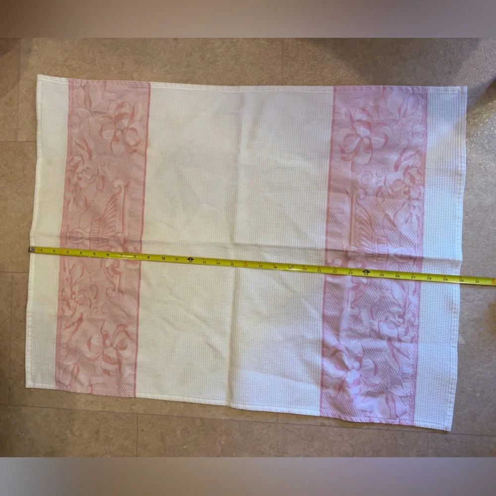 Le Jacquard Francais & Williams Sonoma Tea Towels Kitchen Pink & White